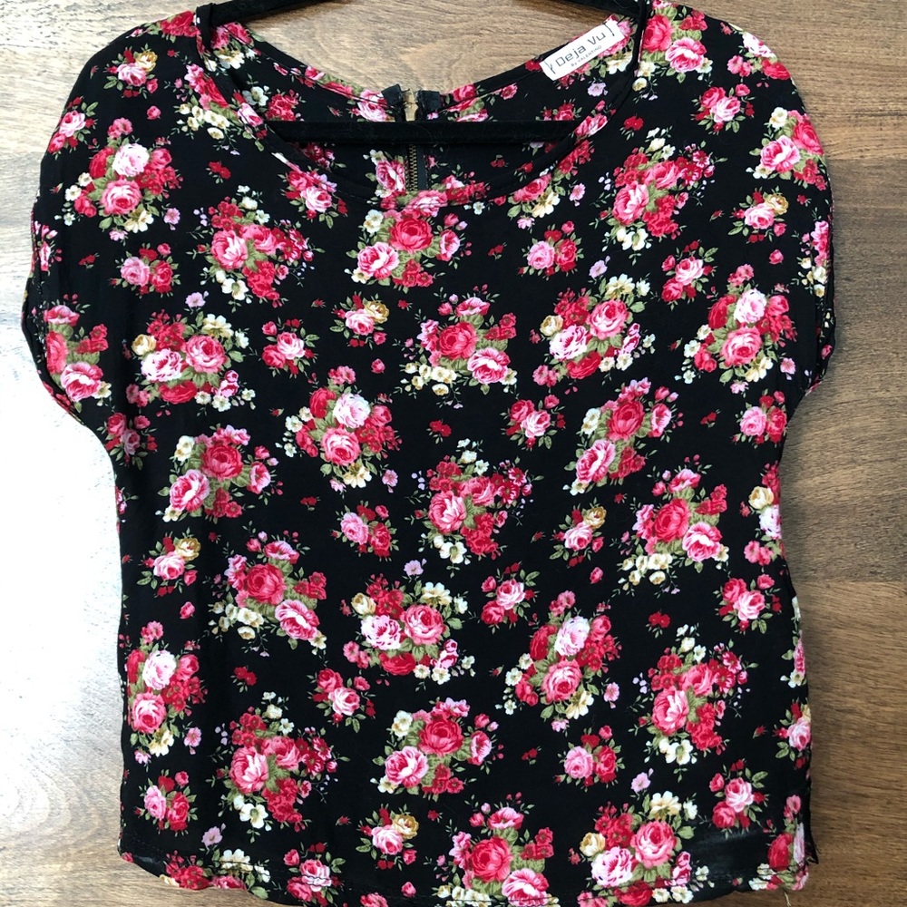 Deja Vu by Valentino Rose Blouse zipper detail, S